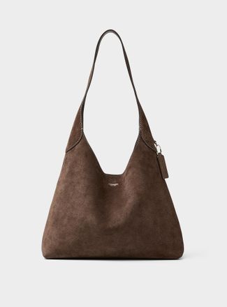 Coach Womens Brooklyn chocolate suede saddle bag