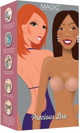 Magic Bodyfashion Bodyfashion backless and strapless push up stick on bra with front closure in silicone-Neutral