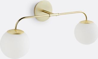 La Redoute Interieurs Dubbele wandlamp in messing en opaline glas, Moricio