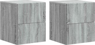 vidaXL Mesita De Noche De Pared 2 Uds. Gris Sonoma 33 X 34,5 X 40 Cm Vidaxl