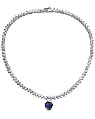 Genevive Silver Cz Tennis Necklace