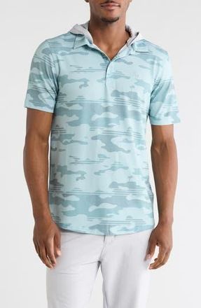 Travis Mathew Featherweight Stealth Hooded Polo in Gray Mist at Nordstrom Rack, Size Xxx-Large