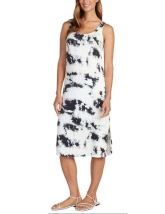 Matty M Womens Tank Midi Dress In Black Tie Dye