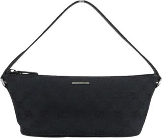 Gucci Pre-owned Shoulder Bags, female, Black, Size: ONE SIZE Pre-owned Canvas Clutch