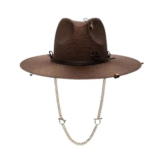 Ruslan Baginskiy Fedora hoed - Dames - Accessoires - Bruin - Maat: M Katoen