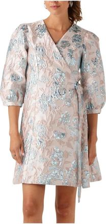 Selected Roze Wrap Jurk voor Zonnige Dagen - Dames - Wikkelkleedje - Veelkleurig - S - Kleedjes