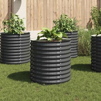 vidaXL Arriate De Acero Galvanizado Gris 80x80x81 Cm Vidaxl