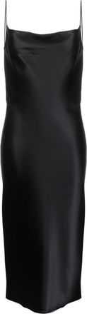 ARMARIUM Black Midi Silk Slip Dress