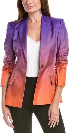 Oscar De La Renta Oscar De La Renta Ombre Twill Silk Jacket