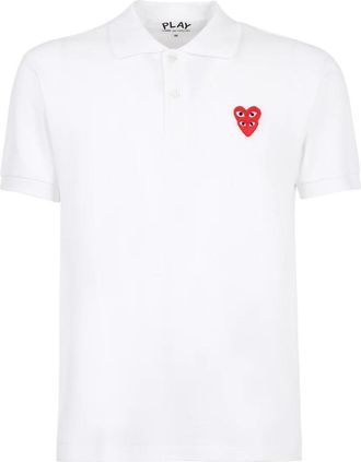 Comme Des Gar&ccedil;ons Stacked Heart Polo - Heren - Polos - Wit - S - Katoen - Tops