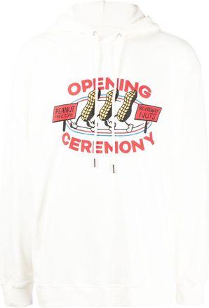 Opening Ceremony logo-print cotton hoodie - men - Cotton - M - White