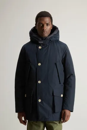 Woolrich uomo Arctic Parka in Ramar Cloth Blu Taglia XXS