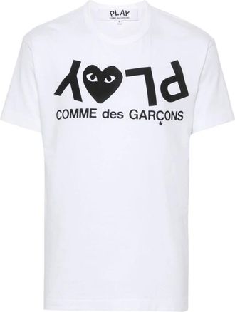 Comme Des Gar&ccedil;ons T-shirt met bedrukt logo - unisex - T-shirts - Wit - M - Katoen - Tops