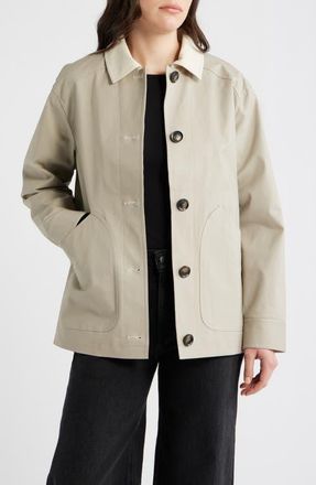 Bernardo Cotton Stretch Twill Jacket in Light Grey W/Cream Corduroy at Nordstrom, Size Xx-Large
