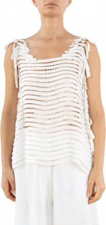 Aviù Womens Cube Eyelet Tank Blouse In White