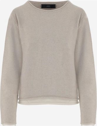 arch4 Cashmere Knitwear, female, Beige, L, Crewneck Cashmere Jumper