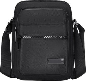 Generic Compatible For Mens Fashion Crossbody Bag Multi-Layers Travel Commuting Shoulder Casual(Black)