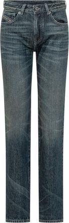 Diesel Blue Straight Mid Rise Jeans