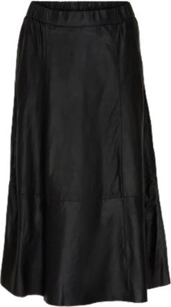 Notyz Midi Rok - Dames - Midirokken - Zwart - XS - Leer - Rokken