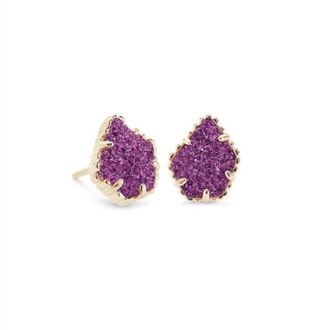 Kendra Scott Womens Tessa Stud Earrings In Gold/amethyst Drusy