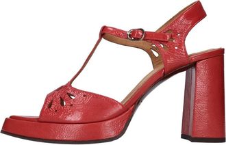 Chie Mihara Sandalen - Dames - Sandalen met hakken - Rood - 40 EU - Leer - Schoenen