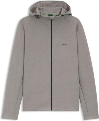 BOSS Reflective-detail zip-up hoodie with odour control