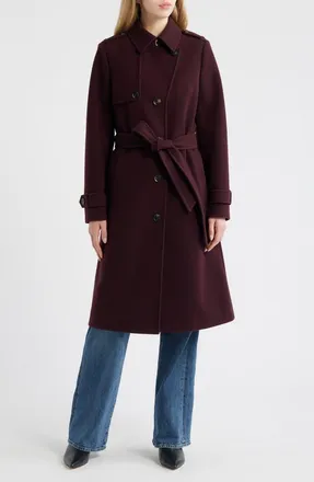 BCBGeneration Belted Trench Coat in Maroon at Nordstrom, Size X-Small