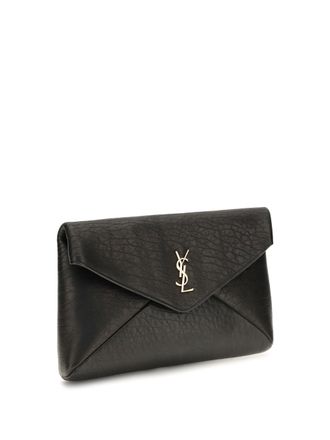 Saint Laurent Womens Ysl Busta Pouch W_haka Moira L Nero Lamb Ovis Aries Wallet
