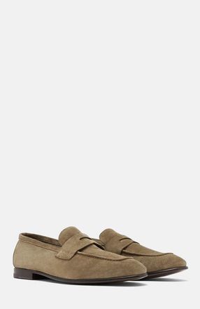 Scarosso Gregory Loafers in Taupe - Suede at Nordstrom, Size 42.5