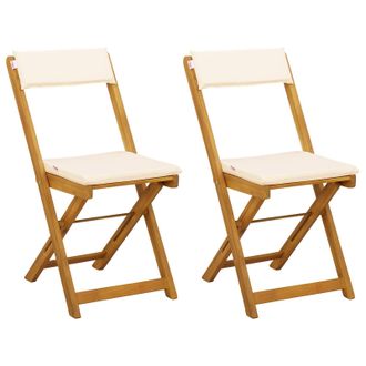 vidaXL Sillas Bistro De Exterior 2 Pcs Blanco Crema 40 X 53 X 80 Cm Vidaxl