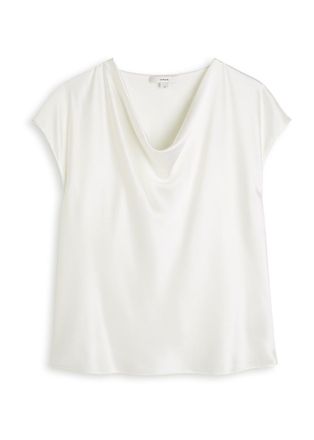 Vince Cowl-neck Silk Blouse - Off White - XL (UK16 / XL)