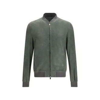 Salvatore Santoro Calf Leather Bos Taurus Mens Bomber