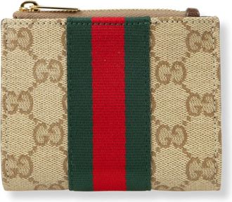 Gucci Kleine portemonnee met Web - Dames - Accessoires - Beige - Maat: ONE Size Flanel
