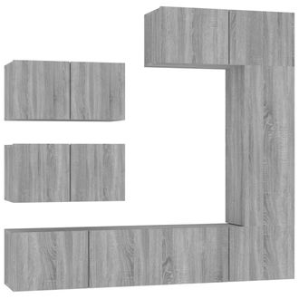 vidaXL Vidaxl - Set De Muebles Para Tv 6 Pzas Madera Contrachapada Gris Sonoma
