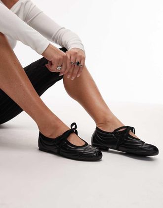 JW PEI Erika - Ballerine stringate nere con impunture-Nero