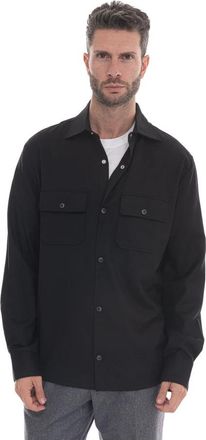 Marco Pescarolo Next Overshirt - Heren - Zomerjassen - Zwart - L - Wol - Jassen