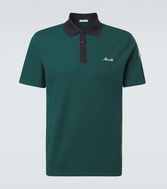 Moncler Polo in piqu&eacute; di cotone con ricamo