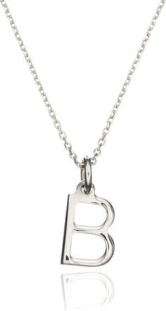 Lily & Roo Solid White Gold Initial Letter Necklace