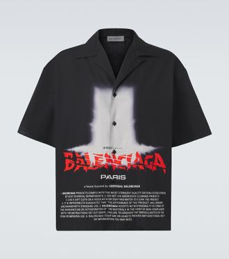 Balenciaga Printed cotton bowling shirt