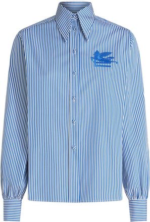 Etro striped cotton shirt - women - Cotton - 40 - Blue