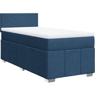 vidaXL Cama Box Spring Con Colch&oacute;n Tela Azul 90x200 Cm Vidaxl