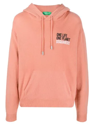 Dsquared2 Hoodie met geborduurd logo - Oranje