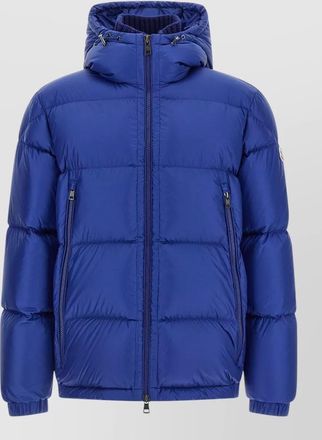 Moncler rivau hooded down jacket quilted zip pockets