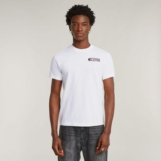 G-Star T-Shirt G-STAR Back gr Arch, Herren, Gr. XXL, weiss (wei&szlig;), Jersey, Obermaterial: 100% Baumwolle, bedruckt, regular fit, Rundhals, abgesteppte Kante, 