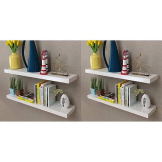 Berkfield Home Wall Shelves 4 pcs White 80 cm