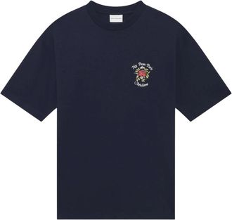 Dr&ocirc;le de Monsieur La Veste Slogan - Heren - T-shirts - Blauw - L - Katoen - Tops