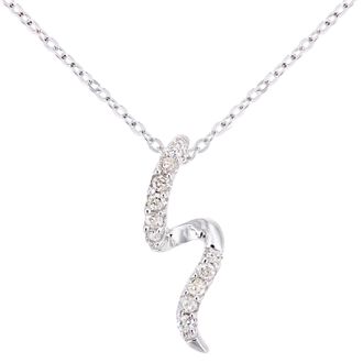 Diamant L'&eacute;ternel Womens 9ct White Gold Diamond S Design Pendant Necklace of Length 46cm - One Size