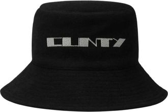 Rick Owens Clinty Logo Bucket Hat - Heren - Hoeden - Zwart - ONE Size - Katoen - Accessoires