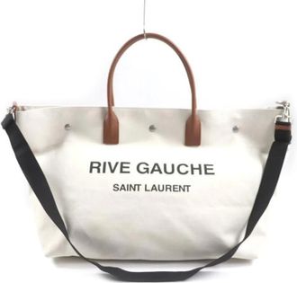 Saint Laurent Pre-owned Tote Bags, male, Beige, Size: ONE SIZE Pre-owned Vintage Tote Bag