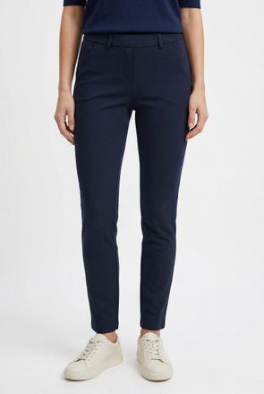 KjBrand Jerseyhose KJBRAND Jenny, Damen, Gr. 21, K-Gr, blau (marine), Web, Obermaterial: 50% Polyester, 45% Viskose, 5% Elasthan, figurbetont kn&ouml;chellang, Hos